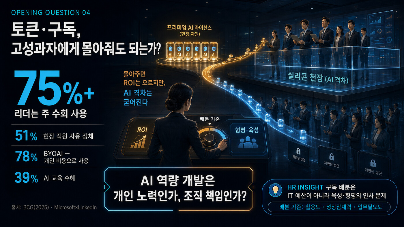AI 구독권, 고성과자에게 몰아줘도 될까 — '실리콘 천장'이라는 새 격차